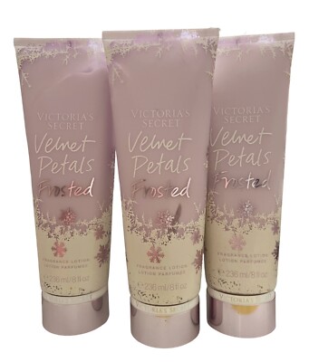 Victoria's Secret VELVET PETALS FROSTED Fragrance Lotion 8 OZ 3PCS