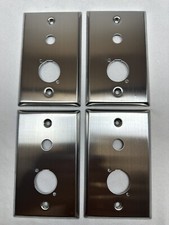  4 Four Single Gang Blank Wall Plates for XLR  Mono 1/4" Jack Stainless Steel