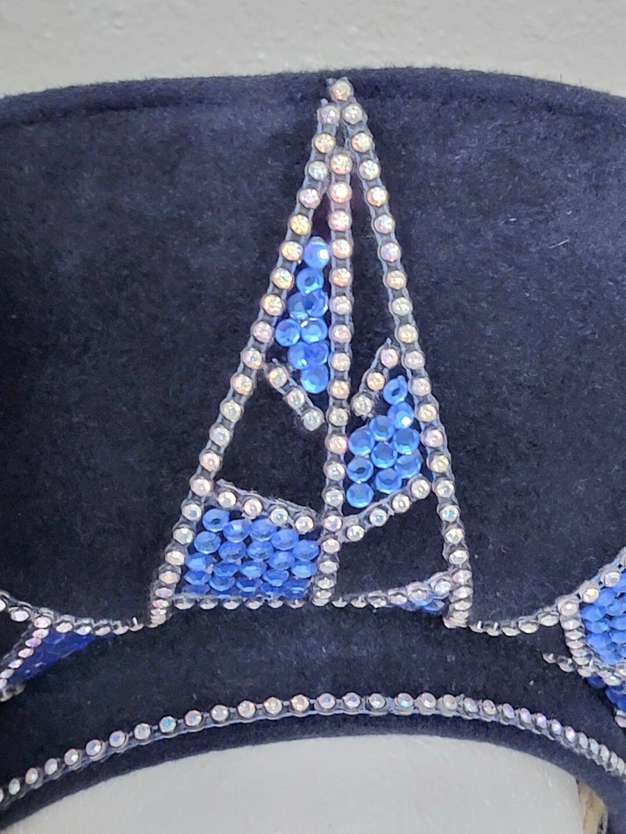RARE VTG Lady Liberty Jack McConnell Navy Blue Rhinestone Hat, 13” diameter. RARE VTG Lady Liberty Jack McConnell Navy Blue Rhinestone  main image 4