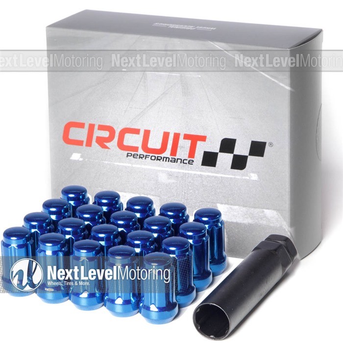 Set Of 20 Blue Spline Drive Lug Nuts - 12x1.5 Thread For Chevy, Buick, GM Cars