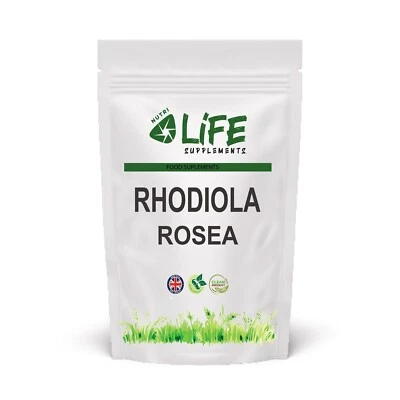 NUTRI LIFE SUPPLEMENTS Rhodiola Rosea Capsules 500mg Genuine Natural Clean Vegan Supplement