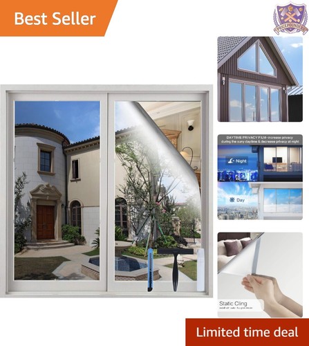 Window Privacy Film Vinyl 35.4x78.7inch UV Blocking Static Cling Home Use