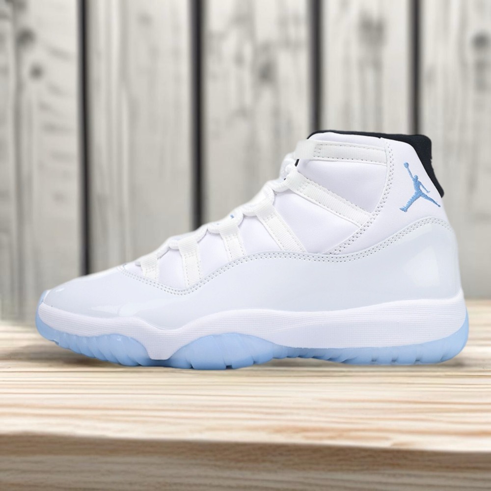 Nike Air Jordan 11 Retro White Upper Playoff Warm High Top Blue Logo Lightweight