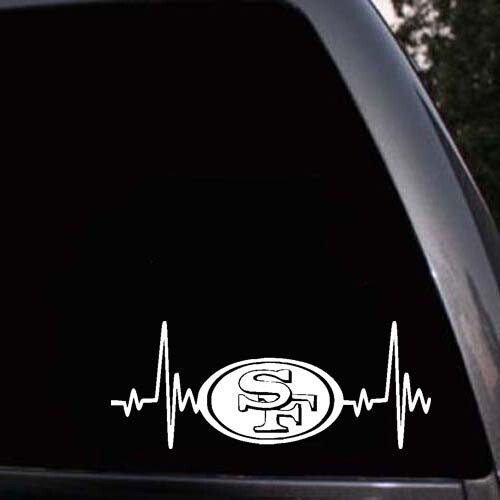San Francisco 49ers with Heart Beat Vinyl Sticker Decal - Picture 4 of 5