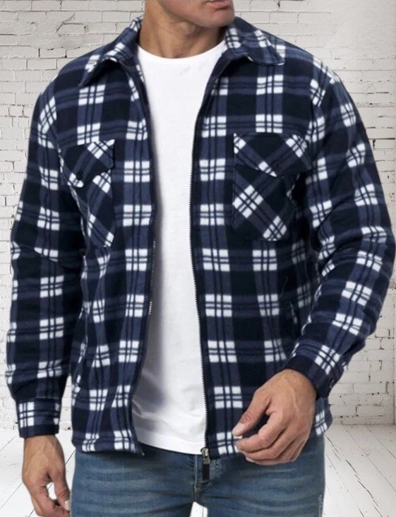 Holzfäller Arbeitsjacke Outdoor Hemd  Thermo Flanell Winter Fleece Gefüttert - Bild 2 von 4