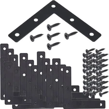 20pcs Black L Flat Shape Braces Corner Bracket, 80x80 mm, 