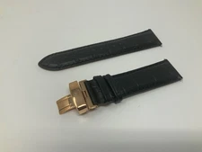 Lucien Piccard Watch Strap Band Black Leather 24mm
