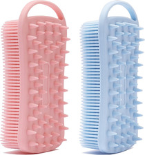 2 PC Silicone Exfoliating Body Scrubber, 2 in 1 Silicone Body Shampoo Brush, ...