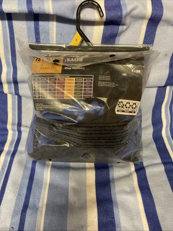 Disfraz Ninja Halloween Niños Grande 10/12 Niños Completo 7 Piezas Azul Negro NUEVO Foto 2 de 2