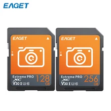 EAGET High Speed 128GB 256GB XC V30 U3 Class10 TF Memory Card For Cameras/Drones