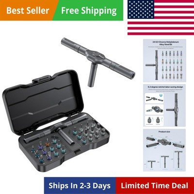 24 in 1 Magnetic Screwdriver Set, DIY Ratchet Mini Removable Self-Assembly Pr...