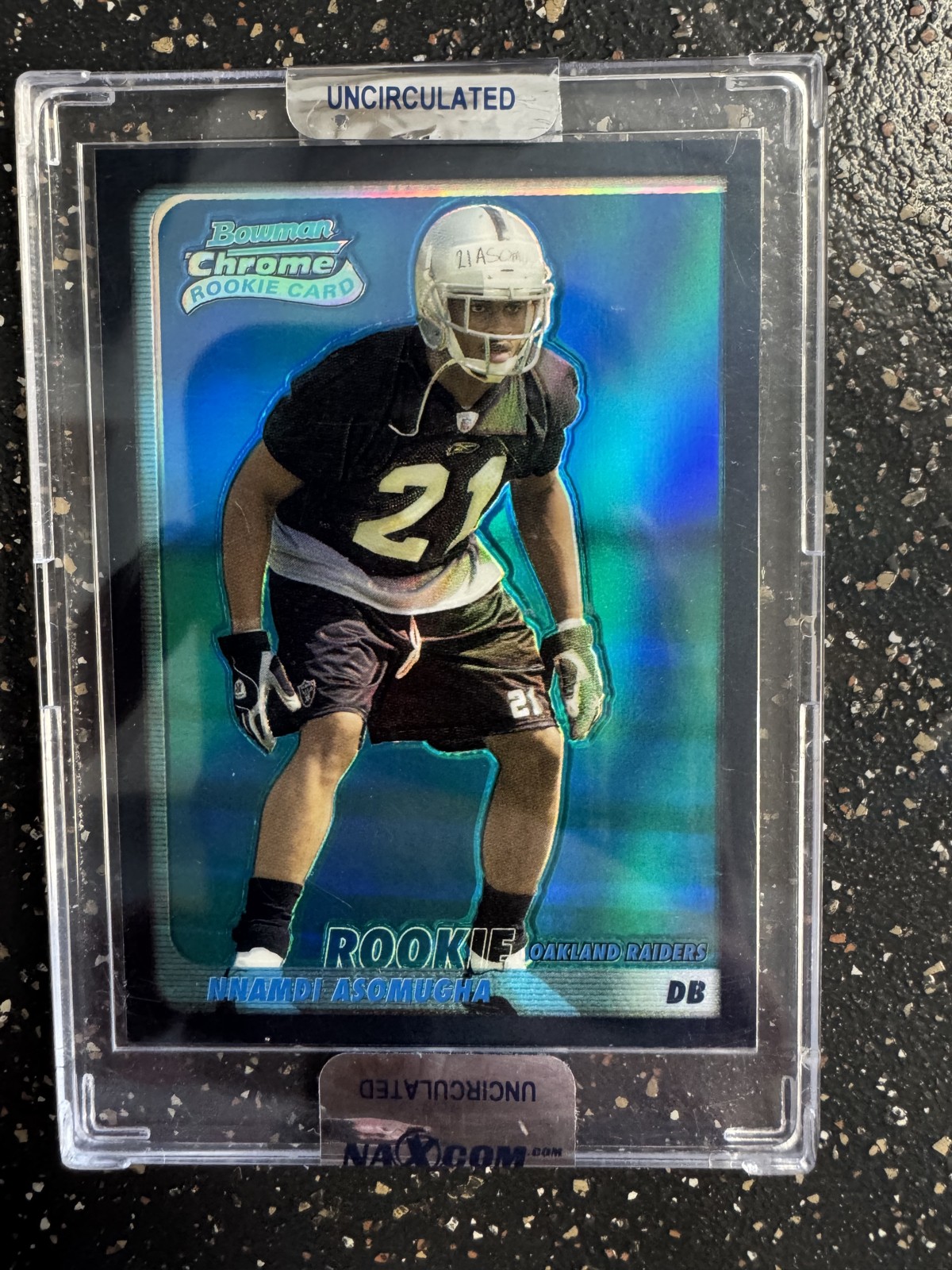 Nnamdi Asomugha Bowman Chrome #211 Blue Refractor