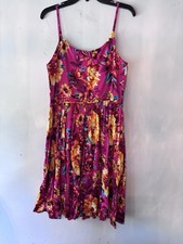 Isaac Mizrahi For Target Sundress Floral Coral Yellow Sleeveless 100% Cotton 14