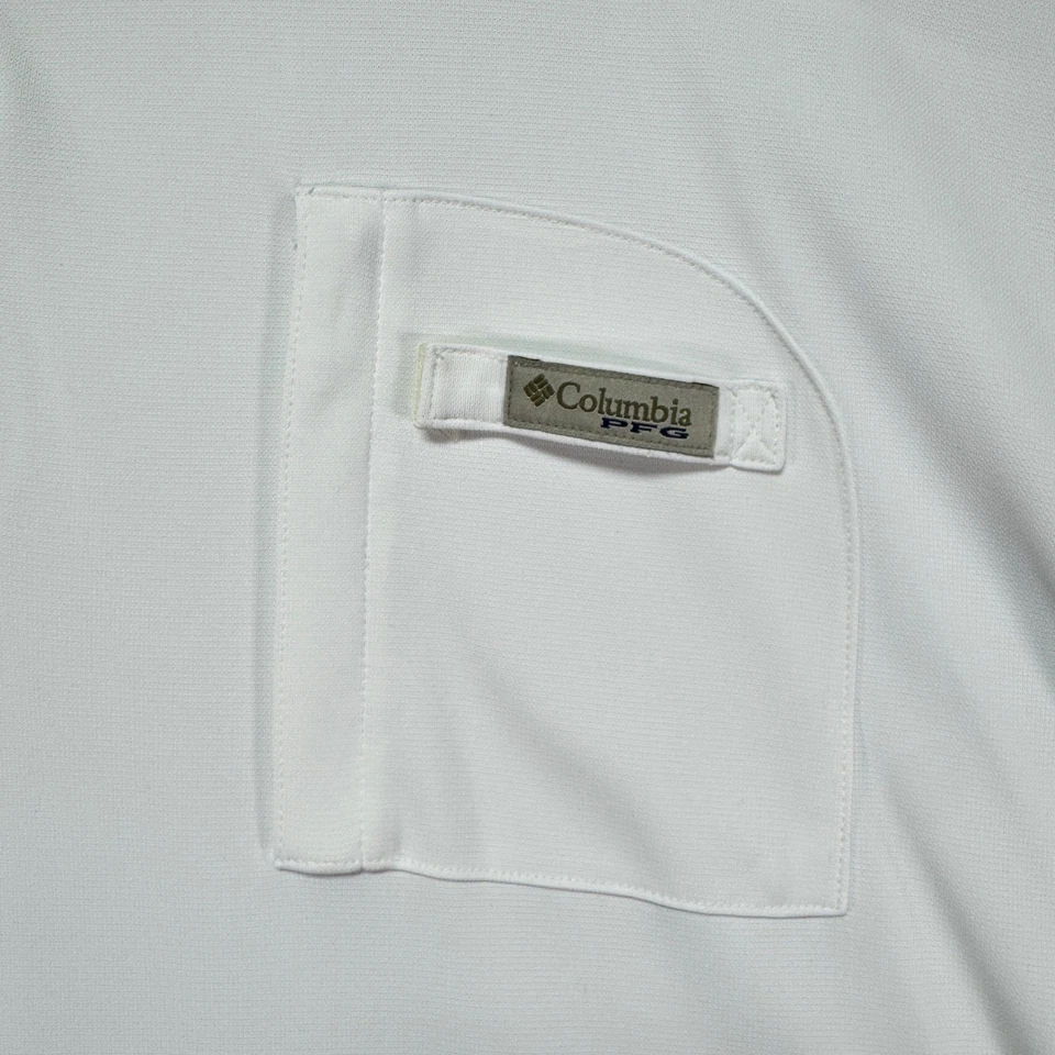 Camisa de pesca Columbia XXL para hombre blanca sangre y tripas manga larga cuarto cremallera Foto 3 de 4