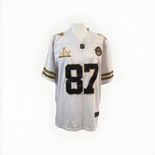 Nike NFL TRAVIS KELCE #87 Super Bowl LIV Patch Football Jersey WHITE BLACK MEDIU