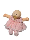 Cabbage Patch Kids Doll vintage 1985 Yellow Pacifier Bald Dimples Pink Dress