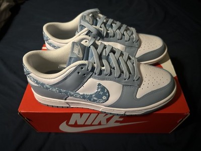 Nike Dunk Low Essential Paisley Pack Worn Blue Sneakers Womens Size 10 New