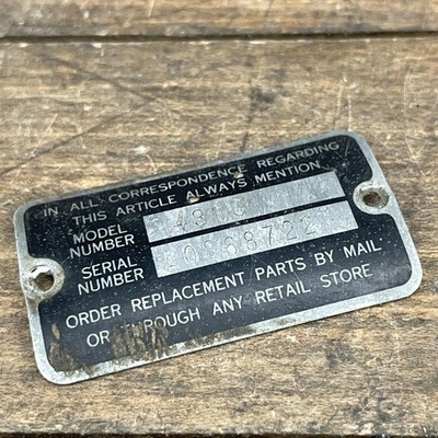 Vintage Monark Super Deluxe Badge Bottom Bracket Tag Plate Balloon Tire Serial