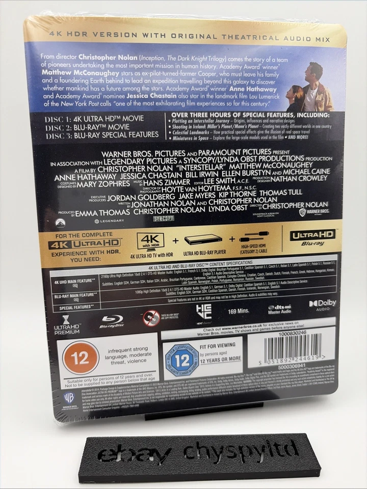 Interstellar 4K UHD Blu Ray Steelbook UK NEW AND SEALED - In Hand - Sent In Box - Image 2 of 4