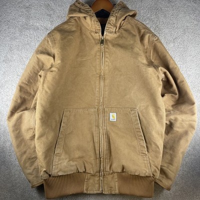 Carhartt Insulated Lined Heavy Jacket Brown Mens Medium Loose Fit 