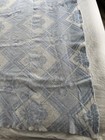 Vintage 50s Wool Blanket Blue Rose Floral Cottagecore Camp Throw — photo 6