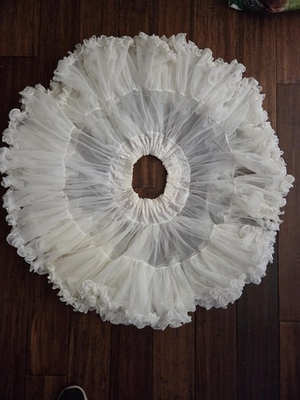 #ad Vintage Sams Womens White Tulle Petticoat Tutu Skirt Ruffle Small 19 22quot; $45.00