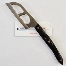 Cutco 3764 KP Santoku Style Cheese Knife Brown Swirl Handle USA w/ Sheath