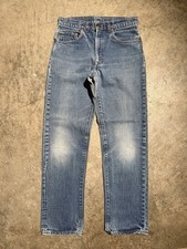 Vintage Levi  s 505 Jeans 1983 USA Red Tab Straight Leg Fade 30x29 wiskering