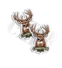 Connecticut State Printed Sticker Vinyl Decal USA CT Made in the USA 2 PACK