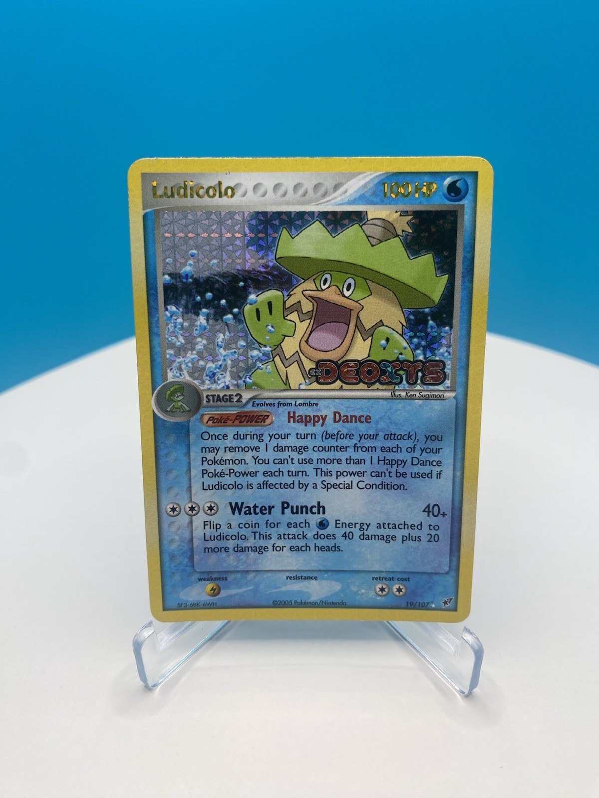 Pokémon TCG Ludicolo 19/107 EX Deoxys 2005 Reverse Holo Stamped Rare Card NM