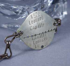 WWI/WWII French Military Dog Tag 1928 -Nancy Bureau -ID Bracelet (№1123)