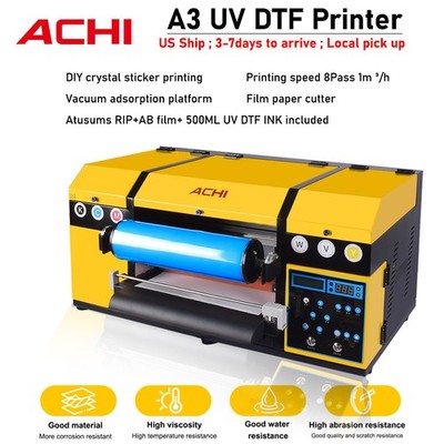 ACHI 13'' A3 UV DTF Laminator Printer 2in1 Dual XP600 Head Print &Film Cutter US