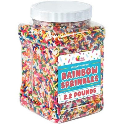 Rainbow Sprinkles 2.2 lb - Bulk Jimmies for Baking