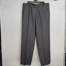 Dolce & Gabbana Dress Pants Mens 37 X 33 Gray striped Slacks 100% Cotton