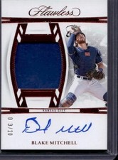 2024 Panini Flawless #DPA-BM Blake Mitchell Draft Patch Autograph Ruby #/20