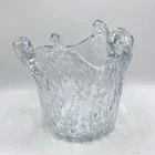 Vtg BLENKO Don Shepherd MCM Abstract Clear Folded Glass ICE BUCKET Reptile READ