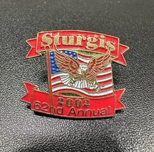 2002 62nd Annual STURGIS MOTORCYCLE RALLY Lapel Pin Biker Jacket Vest Hat