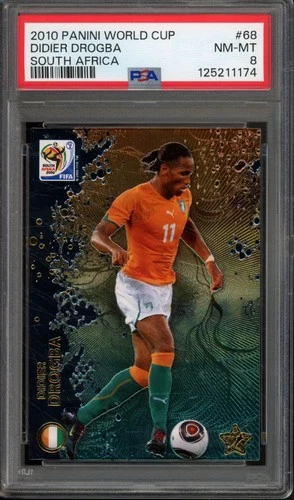2010 Panini FIFA World Cup South Africa DIDIER DROGBA #68 Cote D'ivoire PSA 8