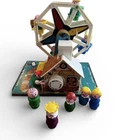 Vintage Fisher-Price Music Box Ferris Wheel Little People WORKS + Extra Figures