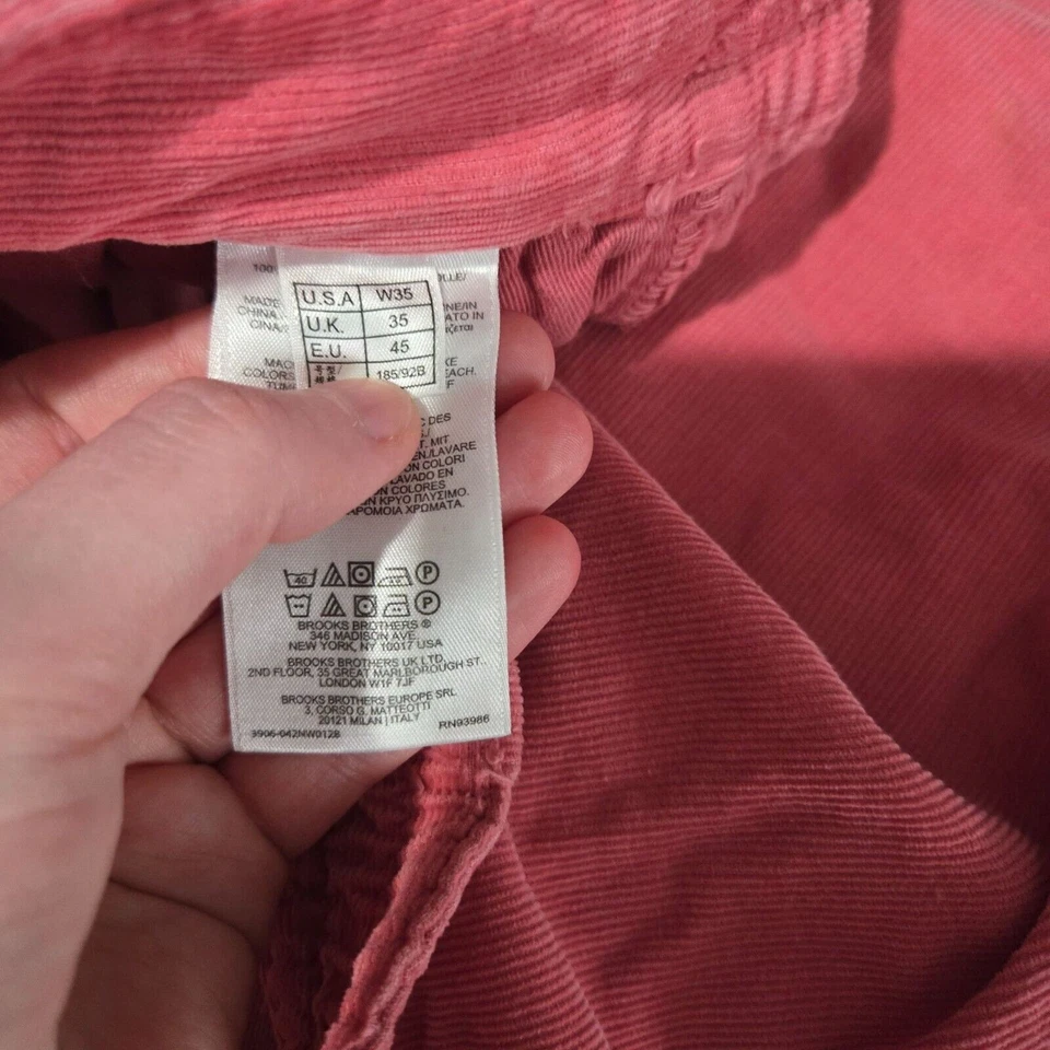 Pantalones Cortos Brooks Brothers Rojo Polar Para Hombre Pana W35 Rosa Informal Verano Aire Libre Foto 4 de 4