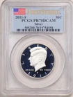 2011-S 50C Proof Silver Kennedy Half Dollar PR70DCAM PCGS 19754558 First Strike