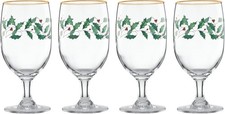 Lenox Glassware HOLIDAY Iced Beverage Glasses - Set of Four N/O