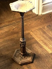 Pair of 2 Tall Antique Cigar Pipe Brown Standing Floor Ashtray