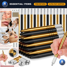 50 Pcs Microblading Pens - Manual Eyebrow Tool Set, Aluminum Holders for Salons