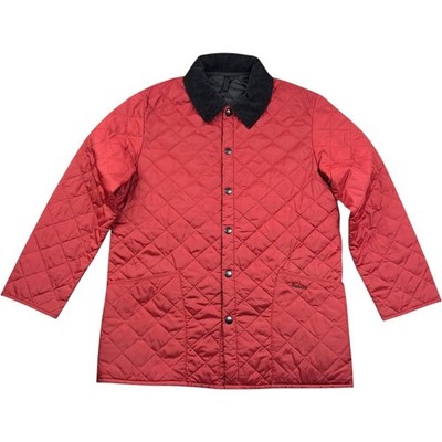 Barbour Jacke Medium Herren Rot Polyester Atmungsaktiv Knopfleiste Wandern Outdoor
