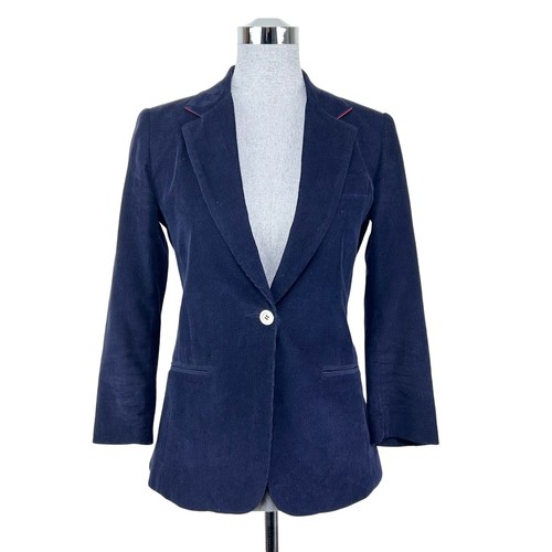 Franklin + Gower Blazer Corduroy Blue Fred Segal Academic Office Women's 2