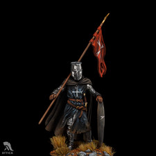 Hospitaller Knight with Banner 54mm Painted Tin Toy Soldier Pre-Sale Art