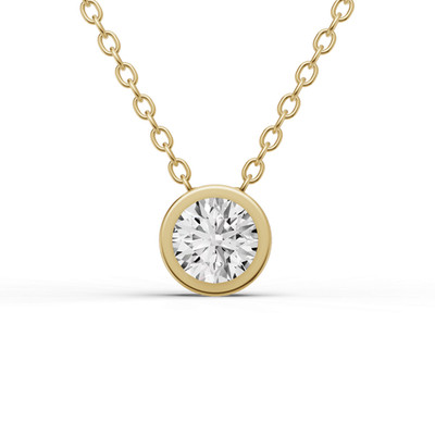 14K Gelbgold 0,25 ct Lab Grown runder Diamant Anhänger