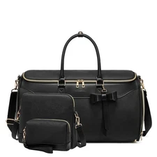 Garment Bags for TravelLeather Convertible Garment Duffle Bag with ToiletryWa...