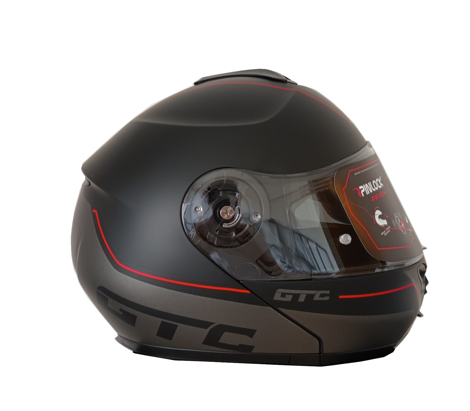 Casque de moto modulable CMS rouge et noir taille M pour la ville